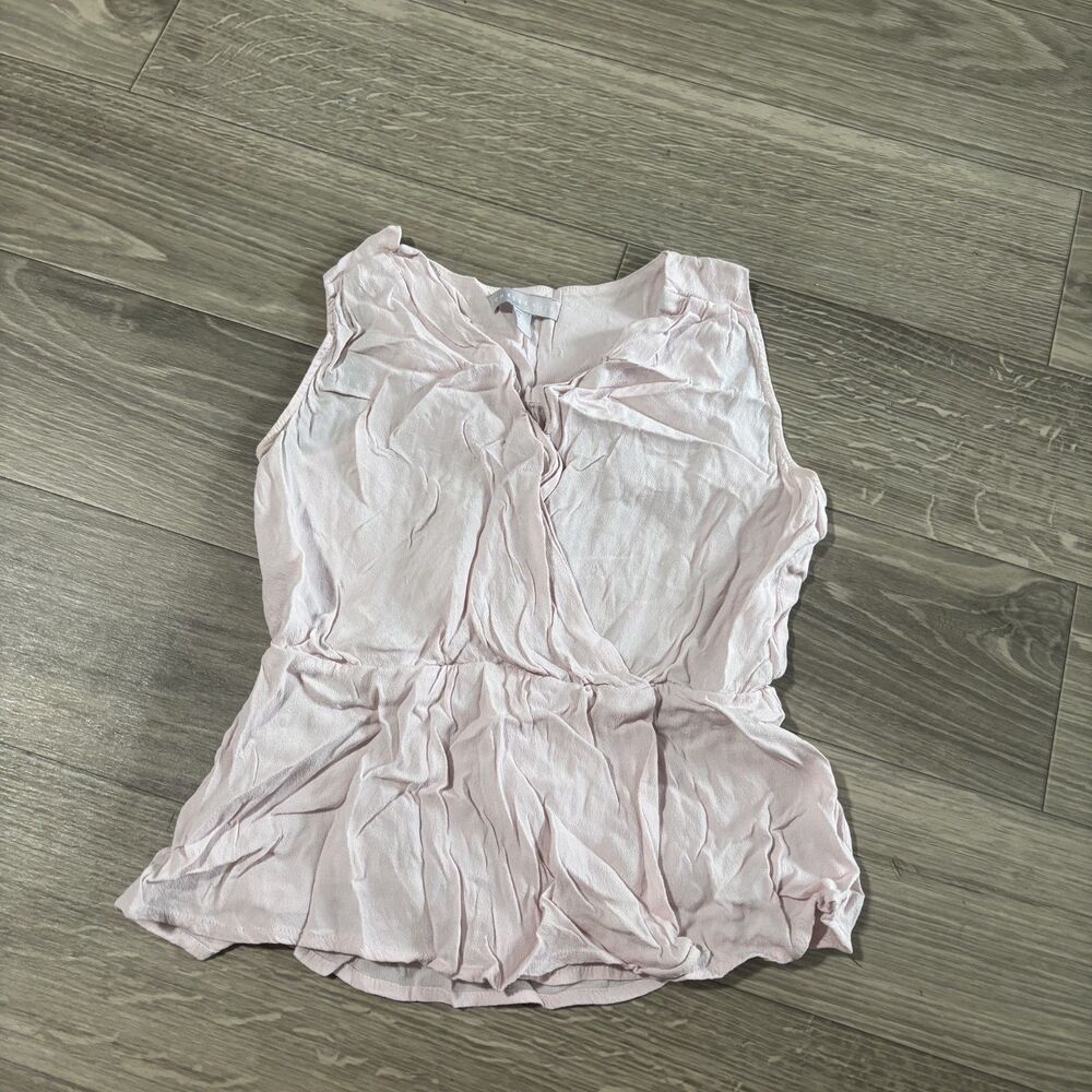 Chelsea28 Blush Pink Ruffle Sleeve Peplum Blouse Size Small
